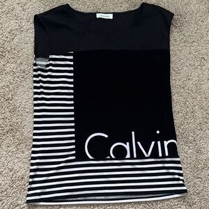 Calvin Klein Monochrome Striped Women's Tee